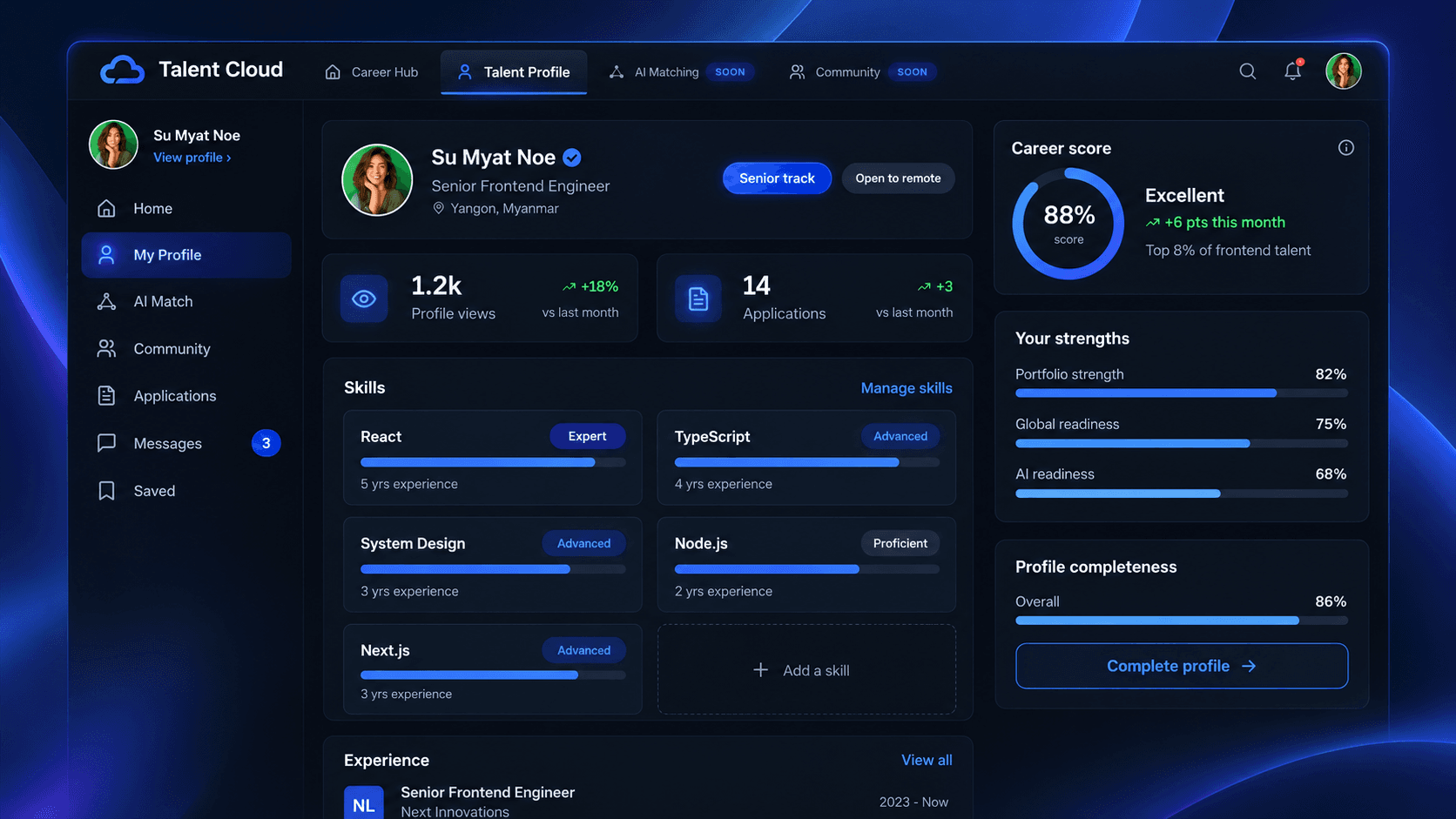 Talent Cloud Platform screenshot